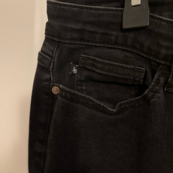 Judy Blue Leopard Patch Junior sz 15/32 Skinny Distressed Jeans Black Frayed Hem - Picture 3 of 10